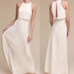 Jill Stuart Bhldn Crepe Maxi Ivory size 10